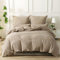 SOULFUL Housse de Couette 240x260 Gaze de Coton Beige-Café, Parure de Housse de Couette avec Fermeture Éclair, Certifié Oeko-TEX, Parure de Lit 2 Personnes 240x260 cm avec 2 Taie d'oreiller 65x65 cm