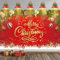 Große Frohe Weihnachts Banner, Rot Weihnachts Banner Dekoration Weihnachtsfotografie Hintergrund für Indoor Weihnachtsfeier Neujahr Party Wand Deko, 72.8 x 43.3 Zoll
