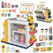 FORMIZON Kasse Spielzeug für Kinder, Supermarkt Registrierkasse mit Scanner, Spielgeld, Kreditkarte, Elektronische Supermarktkasse, Kaufladen Zubehör Rollenspiel Geschenk Jungen Mädchen (Gelb1)