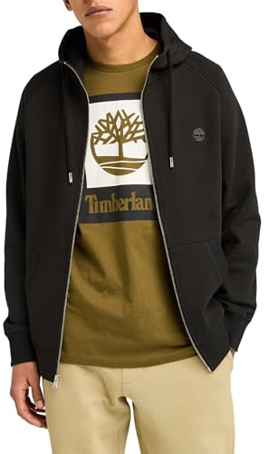 Timberland Felpa da Uomo con Cappuccio e Zip Exeter River Nero