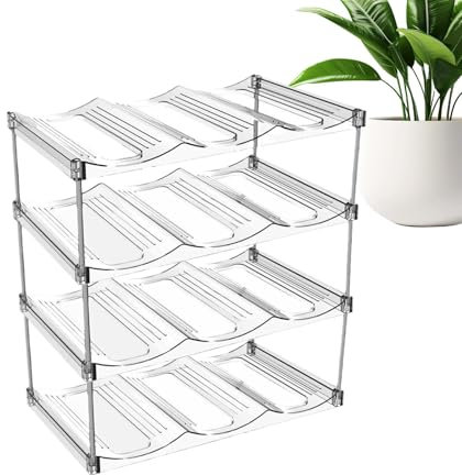 Generico Tumbler Organizer, Tumbler Storage, Tumbler Holder, Tumbler Cup Organizer, Stackable Water Bottle Holder, 4 Tier Large Compartment Transparent Tumbler Organization Racks For Cabinet