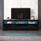 TV Stand LED TV Cabinet Unit Modern High Gloss 2 Doors 2 Drawers Cabinet Wooden Sideboard for Living Room 160cm (Black)
