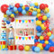 Luftballon Girlande Rot Gelb Blau, 106pcs Zirkus Deko Ballon Girlande Bunt Set mit Stern Folienballons Bunte Konfetti Ballons für Karneval Geburtstag Babyparty Zirkus Thema Party Kinder Dekoration