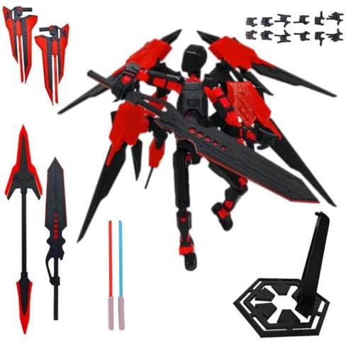 Fuwraixis 3D-gedruckte Action-Puppen, Kinderpuppen, Flexible Action-Puppen-Sets, bewegliche Action-Puppen mit Mehreren Gelenken, mechanische Kinderpuppen