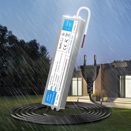 KSIBNW Transformador 220V a 24V 100W, Impermeable IP67 Fuente de Alimentación Exterior Ultra Fino LED Driver con Enchufe AC 220V a DC 24V 4,2A 100W Tensión Controlado Voltaje Constante Driver de Bajo