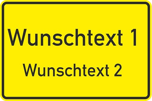 Ortsschild personalisierbar mit eigenem Text oder Namen | Verkehrszeichen-Qualität | 2mm Aluminium | Kein billiges PVC/Plastik | Witterungsbeständig (Variante 7, 450 x 600mm)
