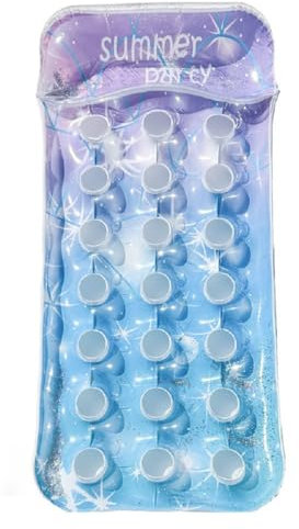 Aufblasbarer Luftmatratze Pool, Wasser Pool Luftmatratze für Erwachsene, Luftmatratze Pool Erwachsene, Aufblasbare Sonnenpool Wasserhängematte für Erwachsene und Kinder (Hellblau)