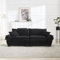 AUKWIK Modernes 2 Sitzer Sofa Doppelsofa, Kleines Stoffcouch mit Armlehne, Ecksofa Couch Loungesofa mit 2 Kissen für Wohnzimmer/Wohnung/Büro, Schwarz