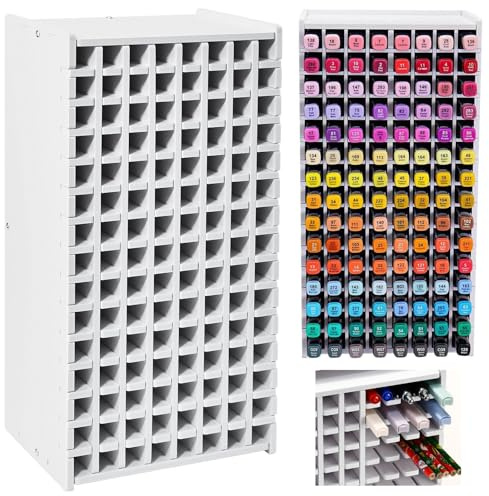 VGECEE Porta Pennarelli 120 Griglia con Divisori Rimovibili | Organizzatore Pennarello, Scaffale per Pennarelli, Porta Pennarello da Scrivania, per Riporre Acquerelli, Penne, Matite