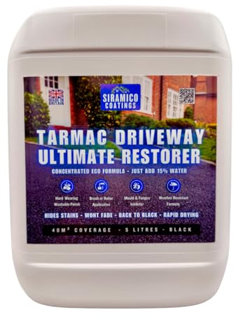 SIRAMICO COATINGS Ultimate Tarmac Driveway Restorer - Eco Concentrated Formula - 40 m² Coverage - Heavy Duty