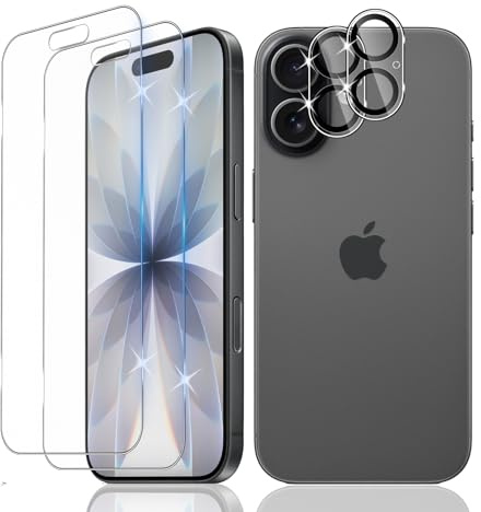 LiiLaa Matt Entspiegelte Schutzfolie für iPhone 17 für Panzerglas, 2+2 Stück Matte Gehärtete Glas Schutz Folie und Kameraschutz, Anti-Fingerabdruck, Blendfrei, Kratzfest, Entspiegelung