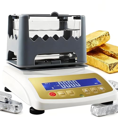 GoldreinheitsprüFgeräT,Gold-ReinheitstestDigitaler,Edelmetallanalysator FüR Gold,Silber,Platin,ZerstöRungsfreier Karat-ReinheitsprüFer,DichteauflöSung:Von 0,001g/Cm³ Bis0,0001g/Cm³ MDJ-300K
