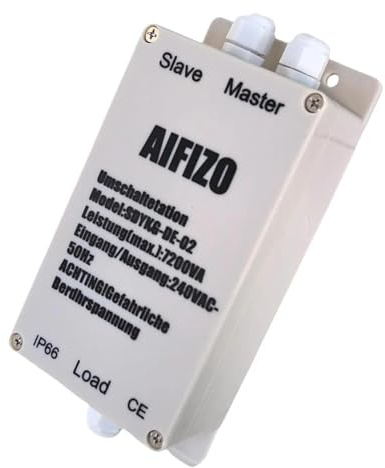 AIFIZO Netzvorrangschaltung Wohnmobil, Umschaltstation für Netzvorrangschaltung 32A 240V 7200VA, Umschaltstation für KFZ, Boot, Caravan, Outdoor, Umschalter Notstrom, Netzvorrangschaltung