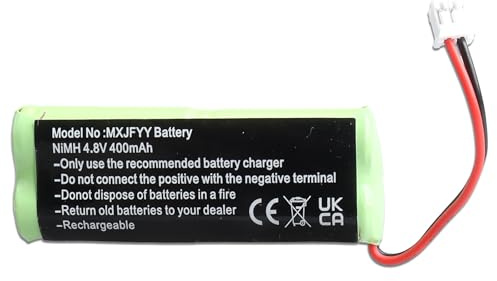 MXJFYY 4,8V 400mAh NiMH-Akku, kompatibel mit Dogtra 1500NCP, 175NCP, 200NCP, 202NCP, 410, 600M, 620NCP; Akku für Sender 1900NCP, 280NCP und Empfänger 1700; Hundetrainingshalsband BP12RT GPRHC043M016