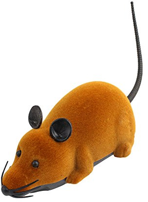 Omquot Funny Remote Controlled Electronic Mouse Toy for Cat Puppies, Portable, Durable, Realistic Look for Ages 3+, Plastic, Brown Black Ears, 22.1