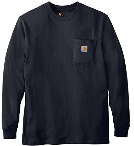 Carhartt Men's Workwear Jersey Pocket Long-Sleeve Shirt K126 (Regular and Big & Tall Sizes) - Blue - Medium