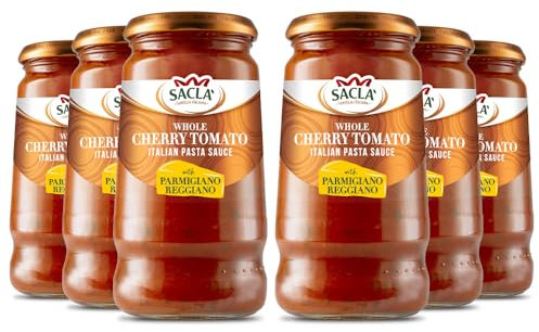 Sacla Cherry Tomato Pasta Sauce - Authentic Italian Tomato Sauce with Parmesan, Tasty Stir in Sauces and Great with Penne Pasta for a Quick and Easy Meal - 350g (Pack of 6)