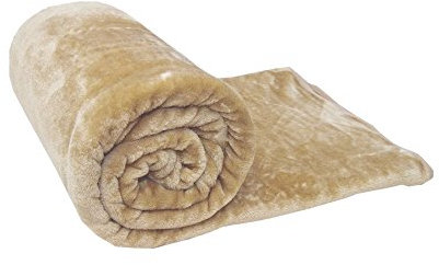 Mink Faux Fur Throw Latte / Beige 150x200, Large 2 Seater Sofa / Bed Blanket by Intimates