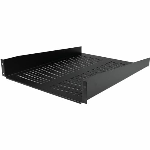 StarTech.com 2U Server Rack Shelf - Universal Vented Rack Mount Cantilever Tray for 19 Network Equipment Rack & Cabinet - Heavy Duty Steel - Weight Capacity 50lb/23kg - 22 Deep Shelf (CABSHELF22V)