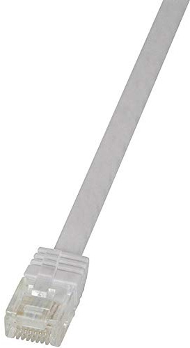 Logilink CF2071U Cat.6 U/UTP SlimLine Flat Patch Cable, 5 Meter Length, White, White, 5 Meter Length