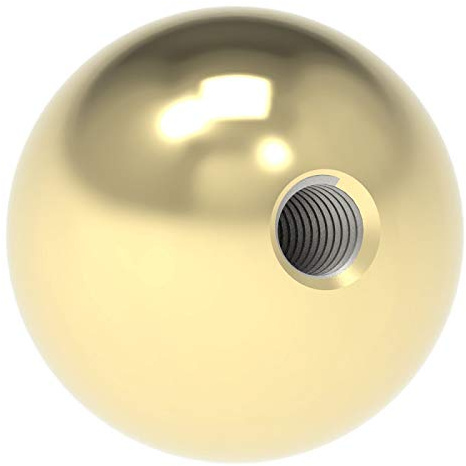 Messingkugel aus V2A Edelstahl massiv, Messing beschichtet, ø 25mm, mit M6 Gewinde