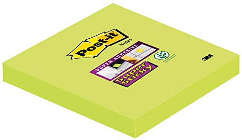Post-it 76 x 76 mm Super Sticky Notes - Asparagus (Pack of 6) | Self-Stick Notes with Stronger Hold, for Reminders, Lists and Planning, Adhesive on Vertical Surfaces, Repositionable