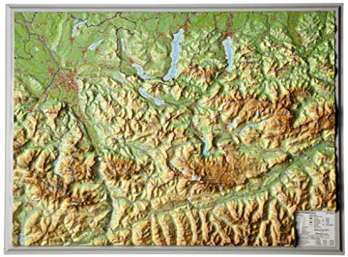 Reliefkarte Salzkammergut (1:300.000): Tiefgezogenes Kunststoffrelief