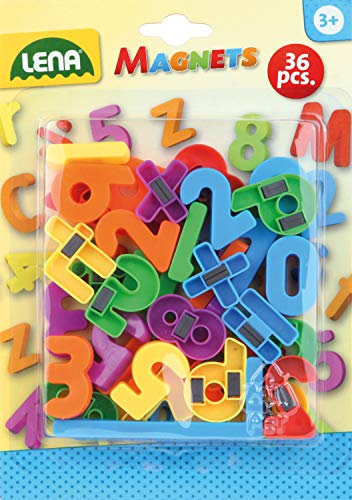 Lena 65747 Magnet Zahlen und Zeichen, ca. 3 cm, 36 Stück, Klein