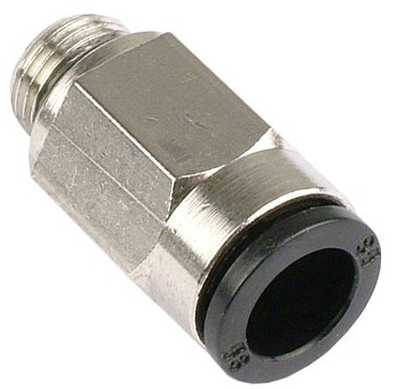 Neutral Plugin-Verbinder Gerade, 10/8mm auf 1/4' AG, Metall, Silber/Schwarz