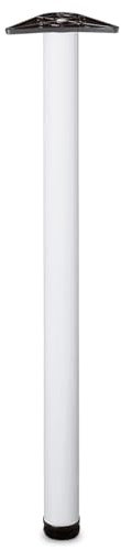 Amig - Pata de Acero Ajustable Blanca Mod.2 para Mesas y Encimeras de Cocina o Comedor, Escritorio u Oficina con Ajuste de Altura 10 mm, Color Blanco, 870 x 60 x 1.2 mm