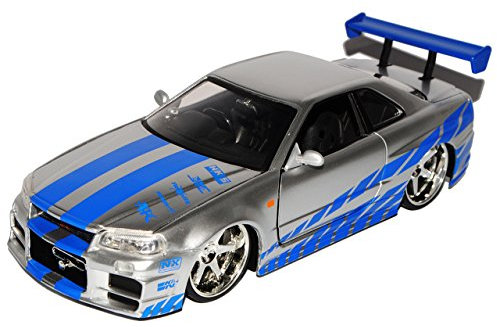 Nissan Skyline GT-R R34 Silber Brian´s Paul Walker The Fast and The Furious 1/24 Jada Modell Auto