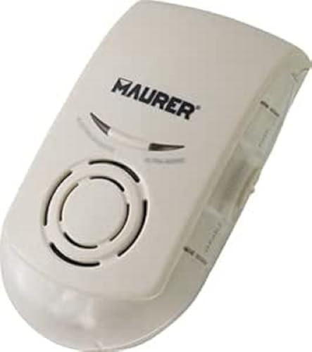MAURER 8300520 – Repellente Ultrasuoni e elettromagnetico per Topi e Insetti, 8 x 8 x 13 cm, Colore: Bianco