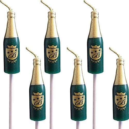 Champagne Bottle Mini Pick Candles (Pack Of 6)
