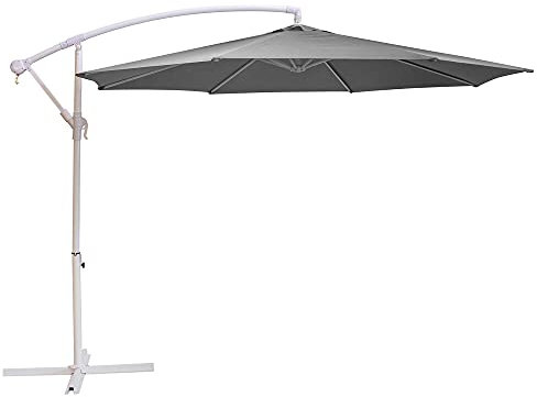 LOLAhome Sombrilla Thais Gris Aluminio 300 cm