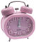 EASEHOME Retro-Wecker, leise, Quarz, Wecker, Wecker für den Morgen, Wecker, analog, für Nachttisch, Reise, Wecker, Metall, Doppelglocke, batteriebetrieben, mit Nachtlicht, Alarm, Rosa