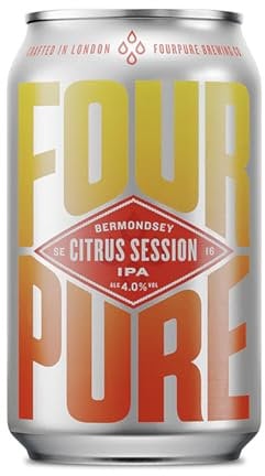 Fourpure Citrus Session IPA - Naturally Brewed Vibrant & Zesty Pale Ale - Vegan (12 x 330ml Cans)