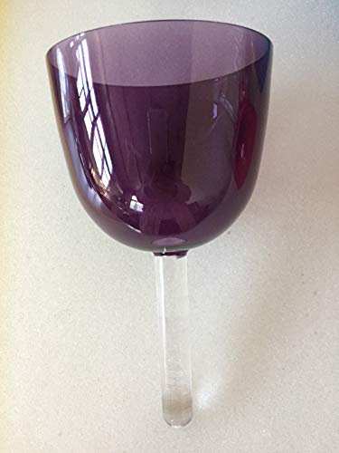 Light Purple color Crystal Singing Bowl with handle One Pcs in Perfect Musical Note B,Crown Chakra Standard 440HZ or 432HZ for sound therapy with 1 pcs suede mallet