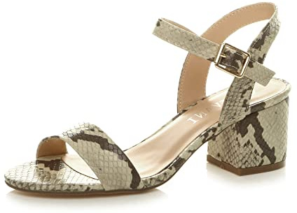 AJVANI Womenlow block heel peep toe ankle strap strappy party sandals size 6 39