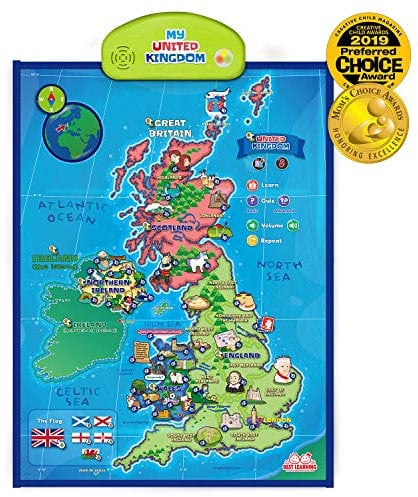 BEST LEARNING i-Poster My United Kingdom Interactive Map - Educational Talking Toy for Boys and Girls Ages 5 to 12 Years Old for Kids | UK Geography Electronic Game 5, 6, 7 Birthday Gift