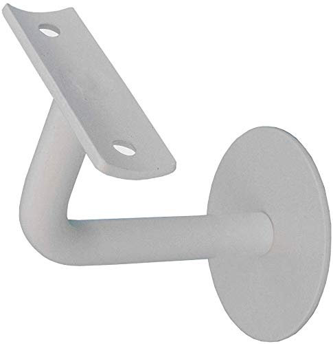 TIBU Handlaufhalter für Holz Handlauf Geländer Wand Treppe, Modell K weiß lackiert
