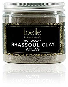 Loelle - Rhassoul Tonerde (Pulver) - Ghassoul Seife als reinigende Gesichtsmaske - Marokkanische Heilerde für fettiges Haar - Naturkosmetik - Hergestellt in Marokko (220g)