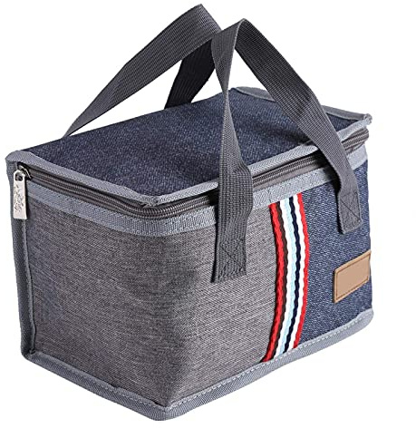 Zerodis Lunch Bag, Tragbarer Wasserdichter, Auslaufsicherer, Isolierter Wärmekühler Lunch-Einkaufstasche Aufbewahrung Food Box Handtasche für Camping-Grillreisen Im Freien