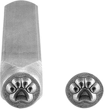 Yoption Stanzwerkzeug mit Hundepfoten-Motiv, 6 mm, zum Stanzen von Metall, Schmuck, Ton, Leder, Holz
