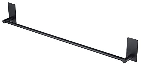 KES Porta Asciugamani Bagno Porta Salviette Bagno 60 CM, Porta Asciugamani Bagno Adesivo Nero Opaco, A7000S60B-BK