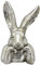 putziger origineller Osterhase als Büste Hasenkopf als Osterdeko Silber antik glänzend