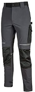 Power FIGURE, Pantaloni Cargo Slim Fit, con Multitasche Frontali e Laterali, Pantaloni Comodi ed Estensibili, con Bottone Frontale, Tessuto Traspirante (Asphalt Grey-XS )