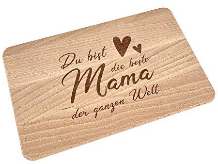 KATINGA Frühstücksbrett für Mama zum Muttertag/Geburtstag (Beste Mama)