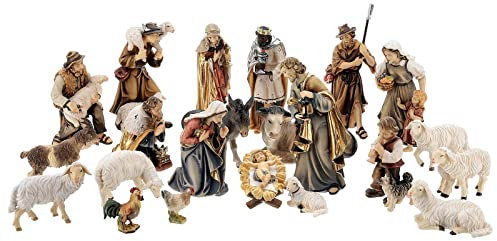 Holyart Set aus 22 Krippenfiguren Krippe Kostner, 12 cm