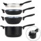 Russell Hobbs RH01840 4-teiliges stapelbares, antihaftbeschichtetes Pfannen- und Topfset, induktionsgeeignet, einfache Reinigung, platzsparendes Design