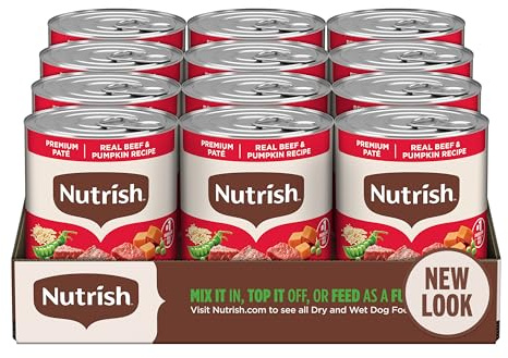 Nutrish Beef Paté Wet Dog Food, 13 oz. Can, (Pack of 12) (Rachael Ray)